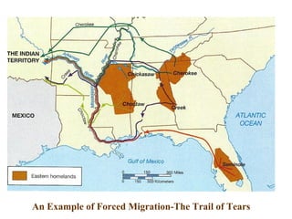 An Example of Forced Migration-The Trail of Tears
 
