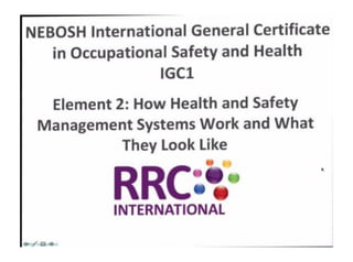 NEBOSH International General Certificate