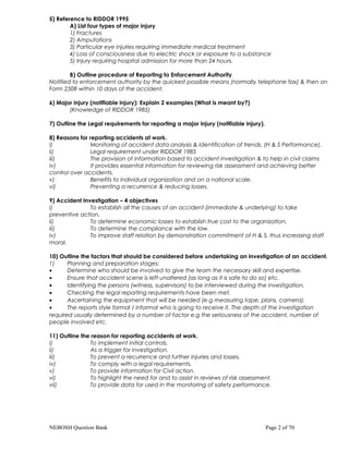Form 2508 Riddor Nebosh important q&a | DOC