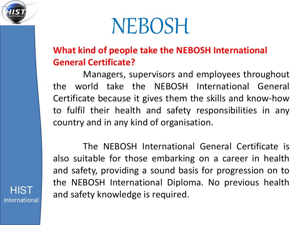 Nebosh Overview nebosh-overview