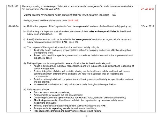 nebosh international diploma unit a questions matrix
