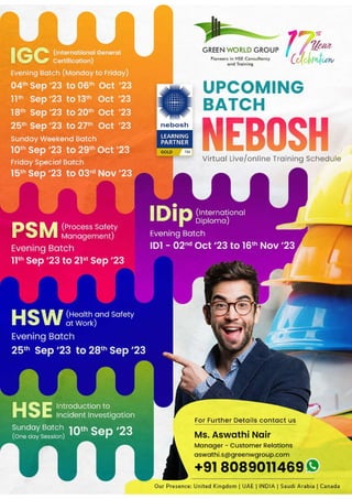 NEBOSH HSE CERTIFICATE IN PROCESS SAFETY MANAGEMENT
