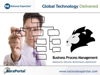 Business Process Management
Modelización, Ejecución, Monitorización y Optimización

www.nationalexpertise.com

 