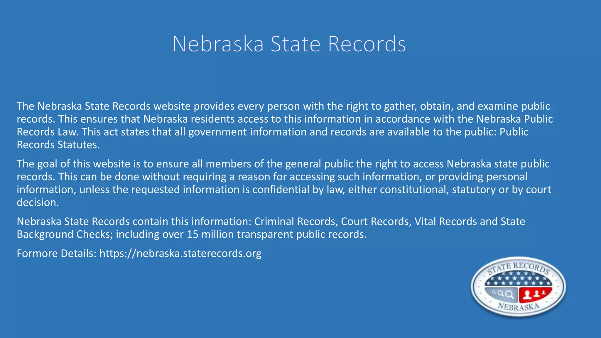 Nebraska State Records PPT