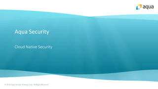 © 2018 Aqua Security Software Ltd., All Rights Reserved
Aqua Security
Cloud Native Security
 
