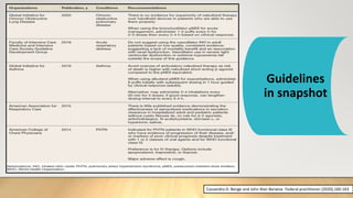 Guidelines
in snapshot
Cassandra D. Benge and John Alan Barwise. Federal practitioner (2020),160-163
 