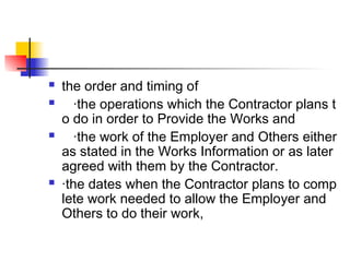 NEC contract major and crucial clauses explanation | PPT