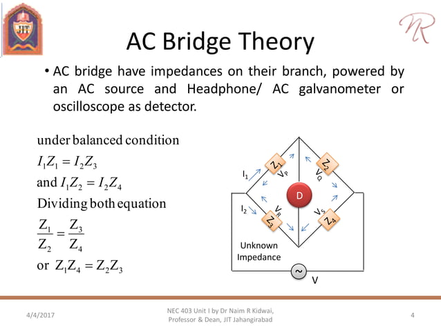 AC bridges: Inductance and Capacitance measurement | PPT