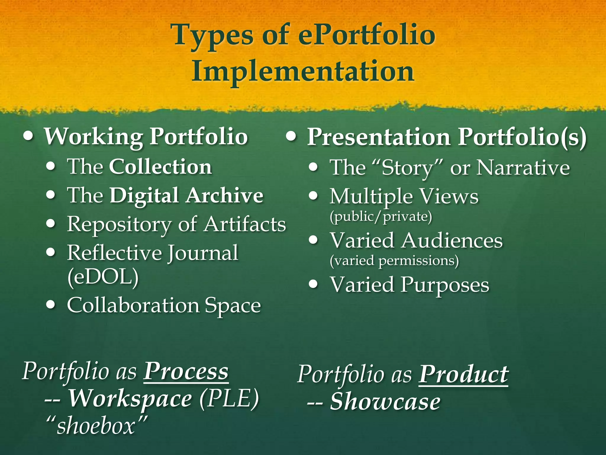 Balancing the 2 Faces of e-Portfolios