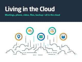 Living in the Cloud
Meetings, phone, video, files, backup—all in the cloud
 