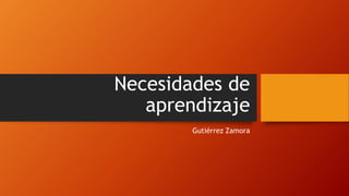 Necesidades de
aprendizaje
Gutiérrez Zamora
 