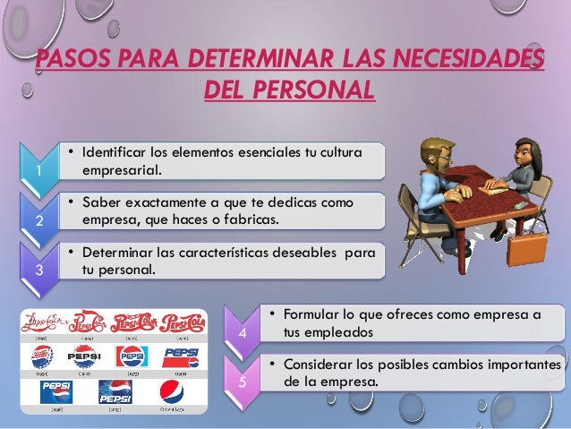 Necesidades del personal