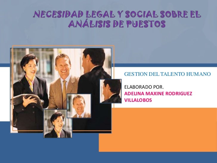 Necesidad legal y social sobre el análisis de puestos