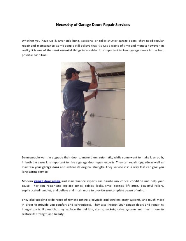 Necessity Of Garage Doors Repair Services