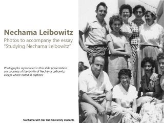 Nechama Leibowitz photos to accompany essay