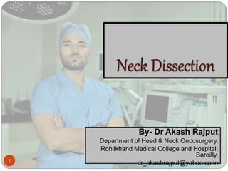 1
By- Dr Akash Rajput
Department of Head & Neck Oncosurgery,
Rohilkhand Medical College and Hospital,
Bareilly.
dr_akashrajput@yahoo.co.in
 