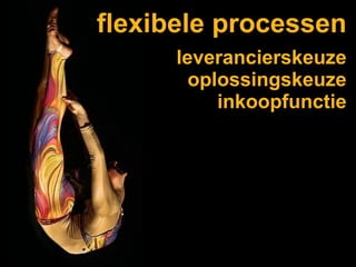 flexibele processen
leverancierskeuze
oplossingskeuze
inkoopfunctie
 