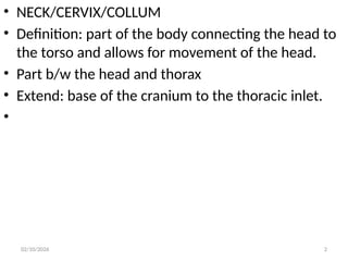 Collum Definition neck intro.pptx HUMAN ANATOMY HEAD AND NECK | PPTX