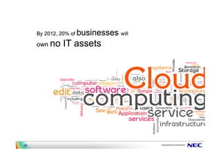 By 2012, 20% of businesses will

     own no   IT assets




13
 