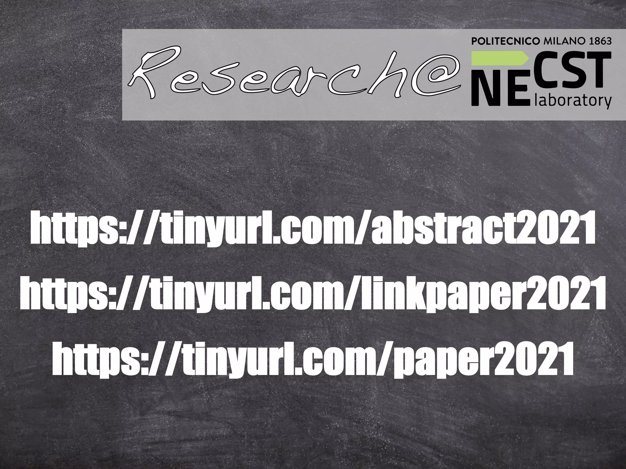 13
https://tinyurl.com/paper2021
https://tinyurl.com/abstract2021
https://tinyurl.com/linkpaper2021
 