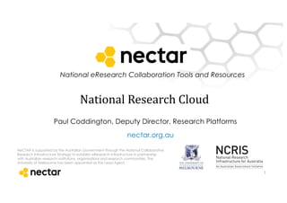 National eResearch Collaboration Tools and Resources
NeCTAR is supported by the Australian Government through the National...