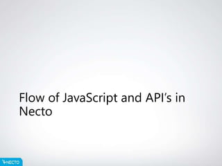 Flow of JavaScript and API’s in
Necto
 