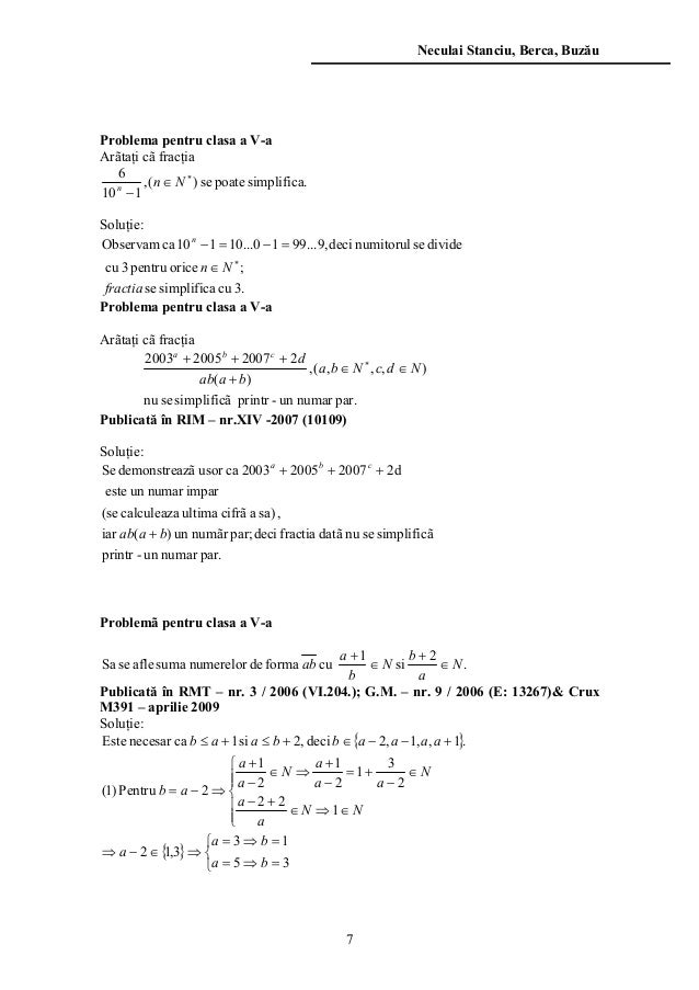Neculai Stanciu Exercitii Rezolvate