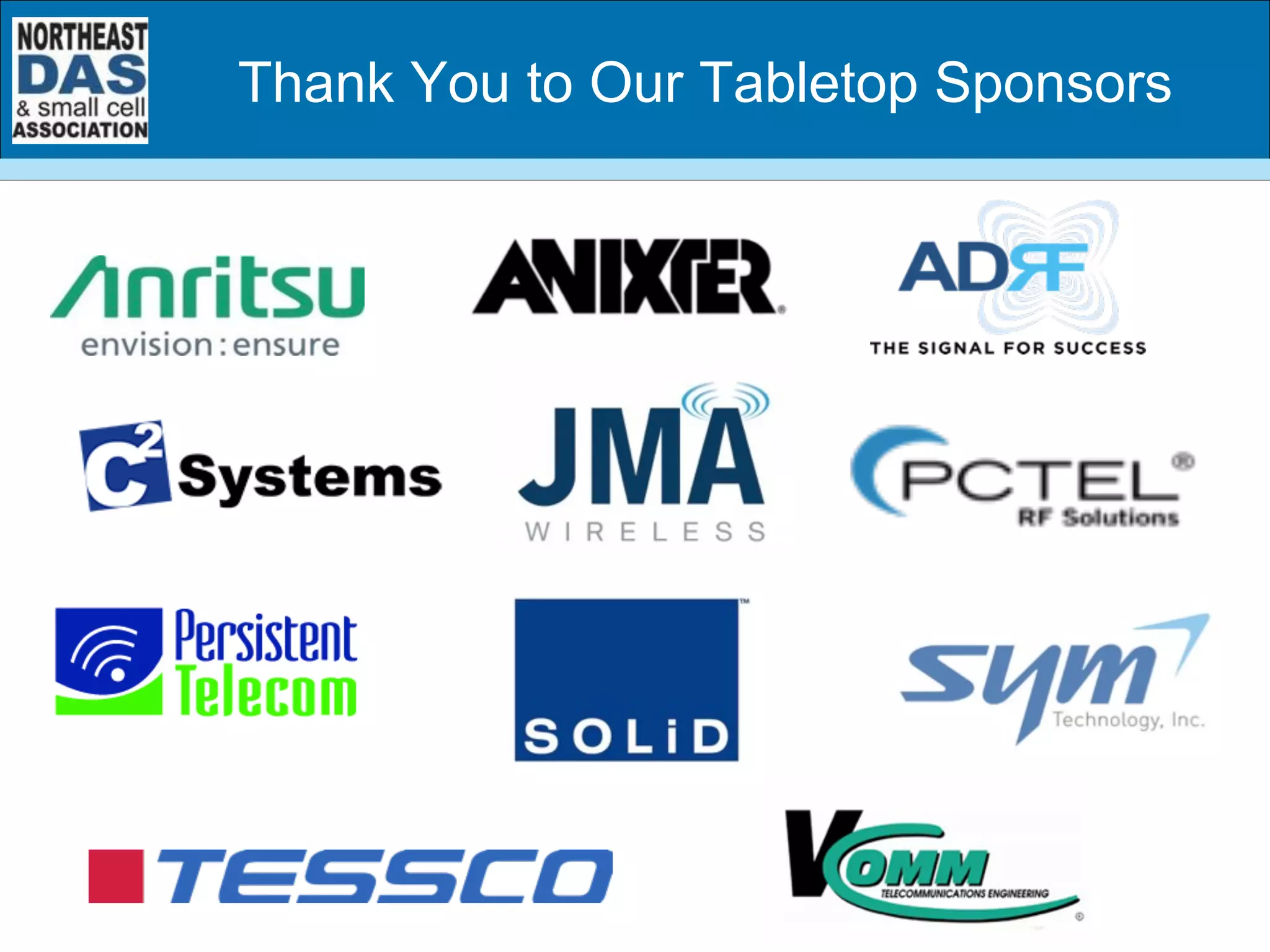 Thank You to Our Tabletop Sponsors
 