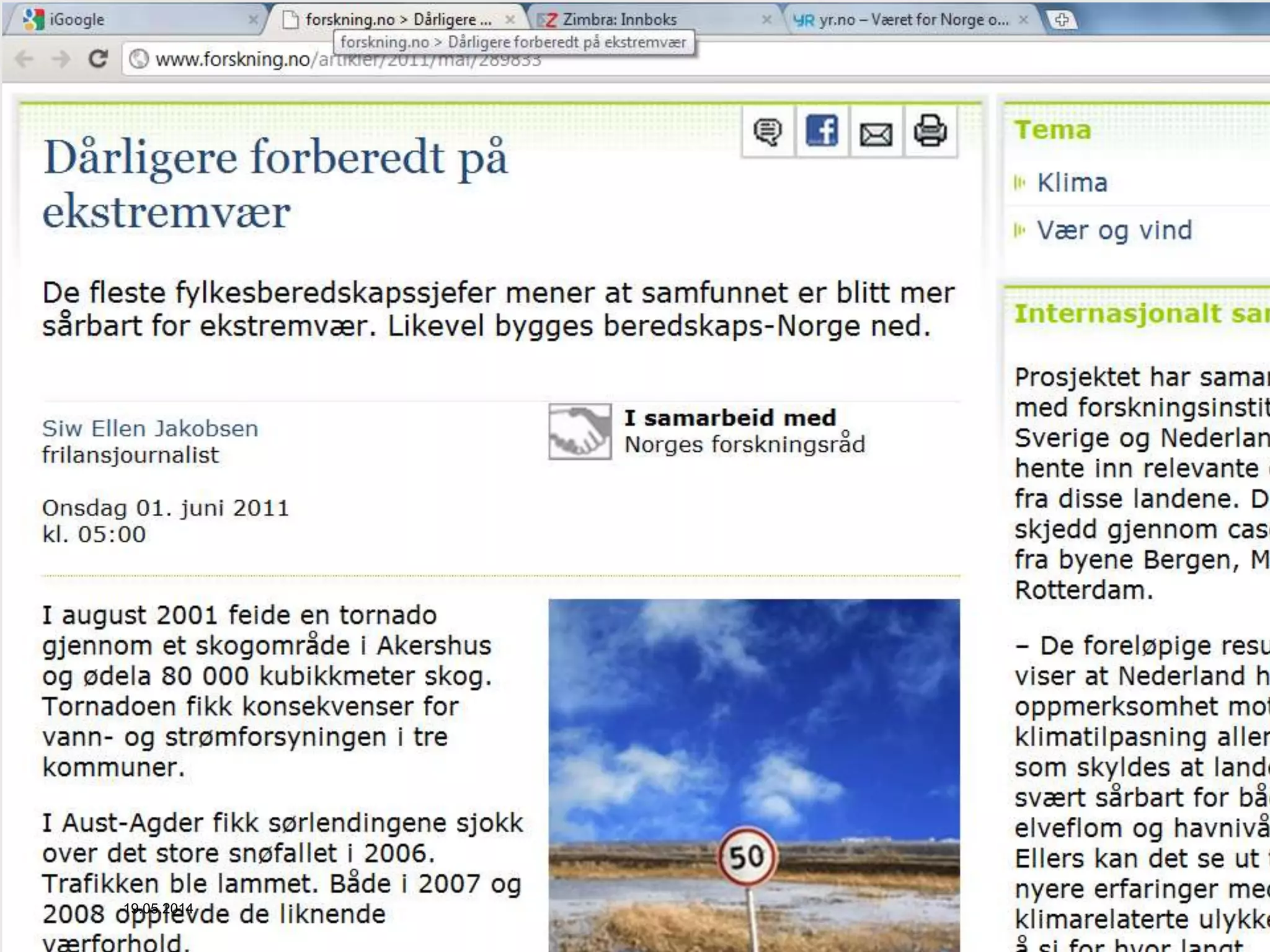 Meteorologisk institutt19.05.2014
 