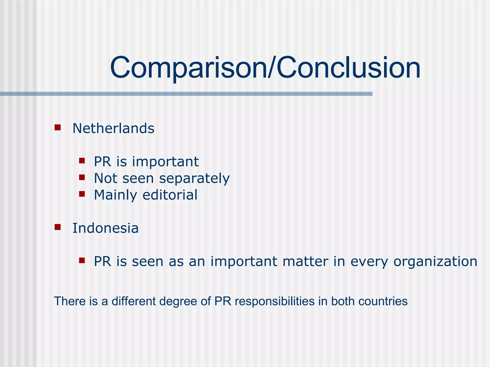 PR in Nederland & Indonesia | PPT