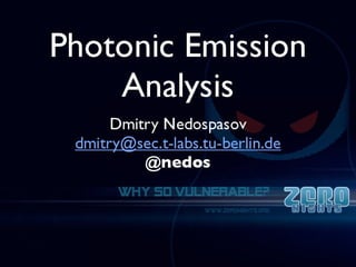 Nedospasov   photonic emission analysis