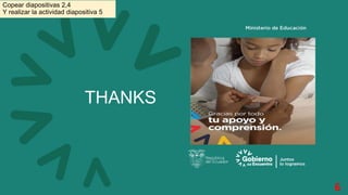 THANKS
6
Copear diapositivas 2,4
Y realizar la actividad diapositiva 5