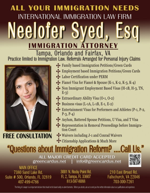 Immigration attorney (Neelofer Syed)