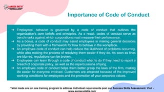 Need for Code of Conduct at Workplace | PPT