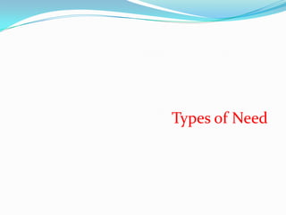 Types of Need
 