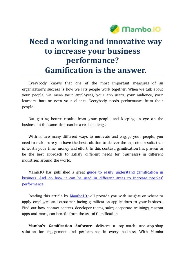 Need a working and innovative way to increase your business performance ...