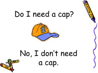 Do I need a cap? No, I don’t need a cap. 
