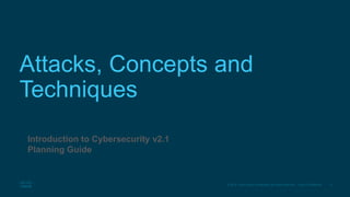 9© 2016 Cisco and/or its affiliates. All rights reserved. Cisco Confidential
Attacks, Concepts and
Techniques
Introduction to Cybersecurity v2.1
Planning Guide
 