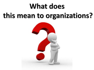 What does
this mean to organizations?
 