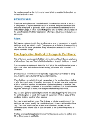 Need for inorganic fertilizer and its applying method naq global | PDF