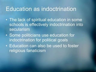 The need for spiritual and moral education | PPT