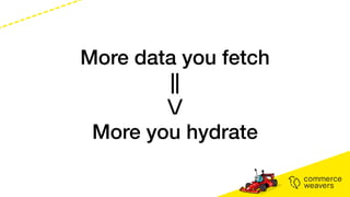 More data you fetch
||
/
More you hydrate
 