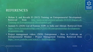 Training & Development for Budding Entrepreneurs | PPTX