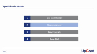 Page -4-
Agenda for the session
Idea Identification
Idea Assessment
Open Q&A
1
2
4
Saavn Example3
 