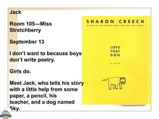 The Dunderheads 
by Paul Fleischman, illustrated by David 
Roberts 
A bunch of misfit 
students have the 
meanest teacher in the 
world, Miss 
Breakbone! When she 
goes too far, they 
decide it is time to 
teach her a lesson! 
Will they pull off their 
plan? (56 pages) 
Quick read and funny! 
 