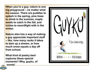 22 
Rich: A Dyamonde Daniel 
Book 
by Nikki Grimes, illustrated by R. 
Gregory Christie Dyamonde Daniel 
cannot wait to enter the 
library’s poetry contest 
with her friend Free. 
They could do so many 
great things with the 
$100 prize! When they 
discover their classmate, 
Damaris’ secret, they 
have to decide whether 
winning, or helping their 
new friend is more 
important. (95 pages) 
 