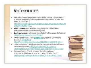 Which book will you read first? 
Be sure to read at least four 
so you can vote! 
 