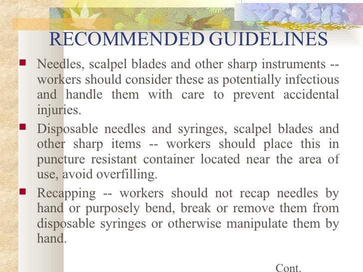 Needle Stick Injuries