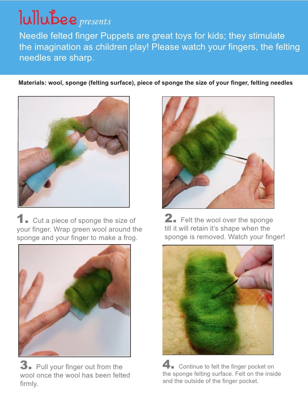 Needle Felted Finger Puppets Tutorial