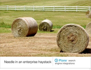 search
Needle in an enterprise haystack   engine integrations

                                                         1
 